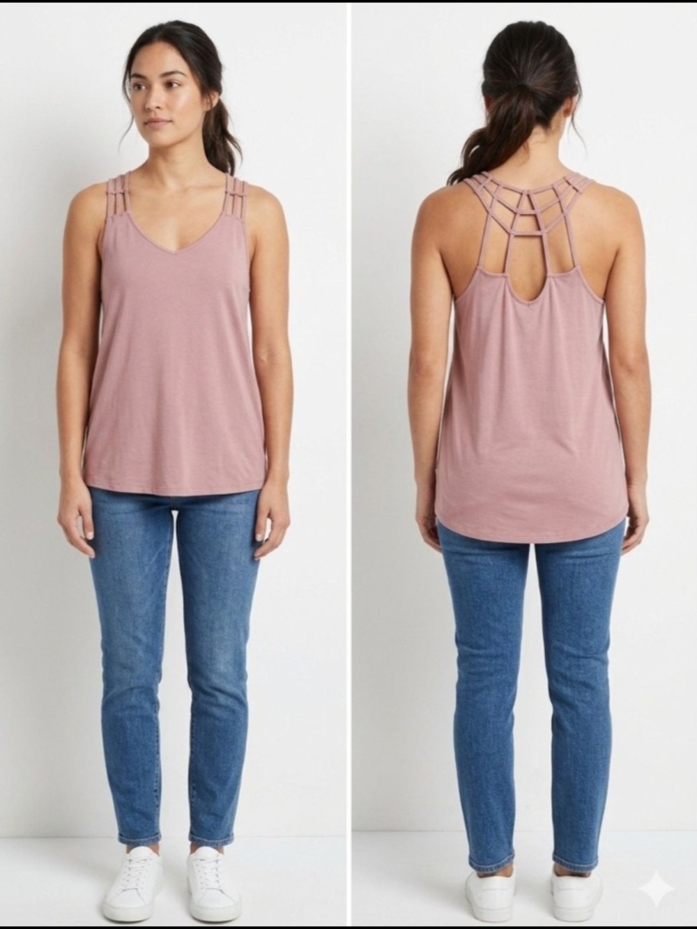 RVCA Woven-Strap Mauve Tank Top. Size XL